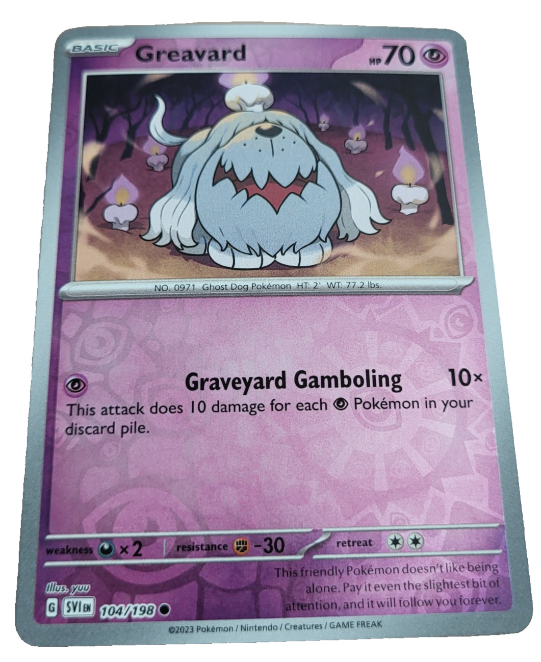 Greavard 104/198 Reverse Holo Scarlet & Violet Pokemon Trading Card TCG (F2