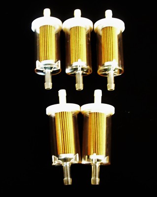5 GOLIATH INDUSTRIAL 1/4'' UNIVERSAL IN LINE FUEL GAS FILTERS LAWN MOWER FF14L