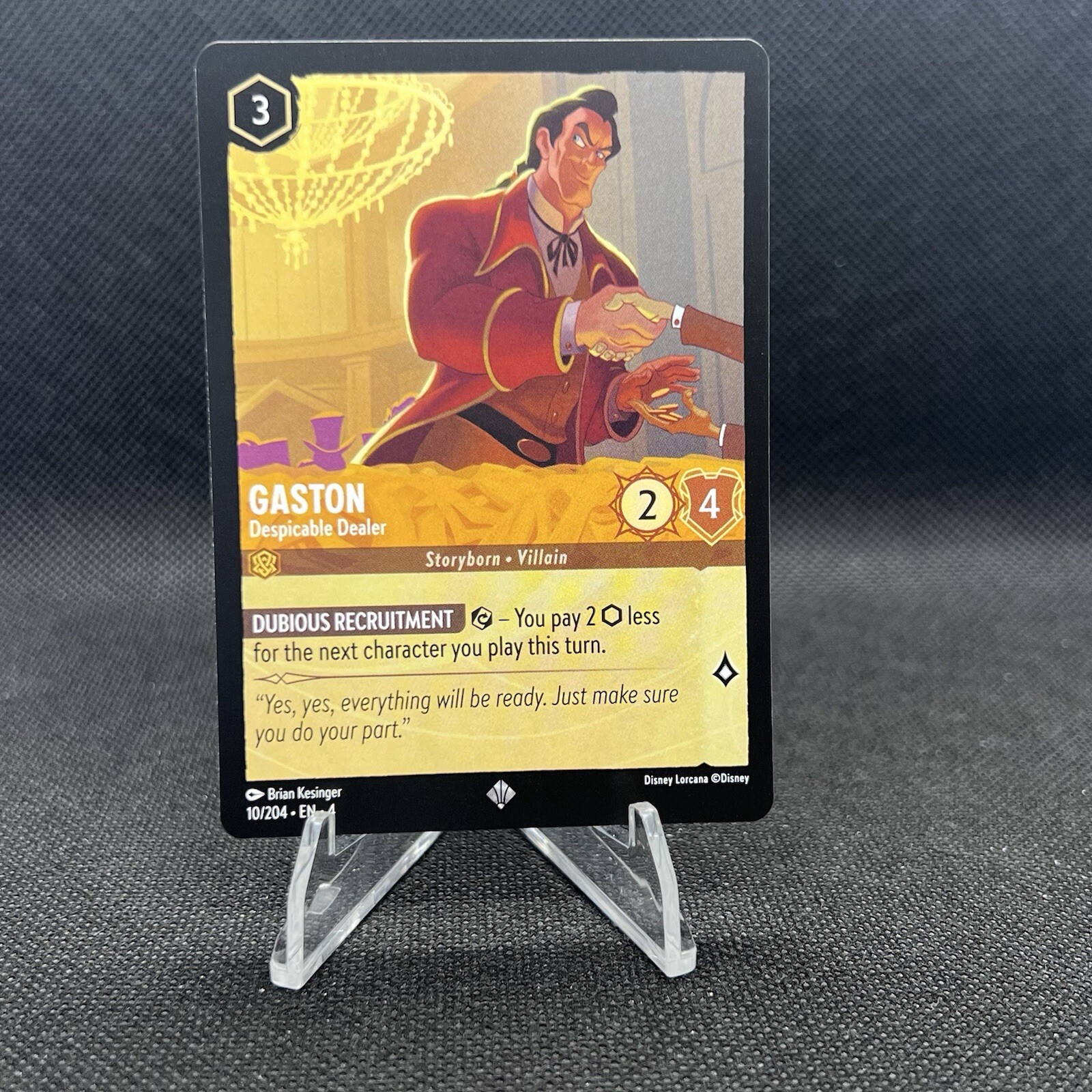 Disney Lorcana Ursulas Return Gaston Despicable Dealer NM Card Fast Shipping