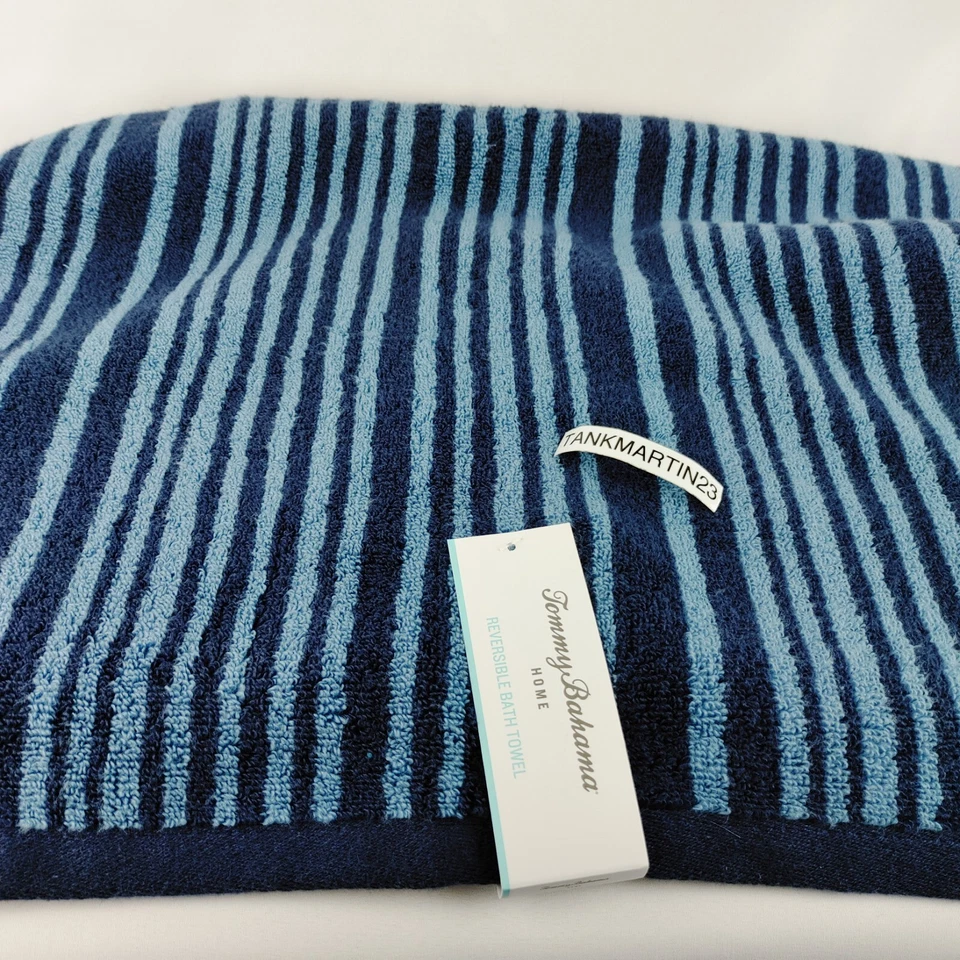 Tommy Bahama 2 浴巾、2 件手巾和 4 件洗布蓝色条纹 — 第 2/4 张图片