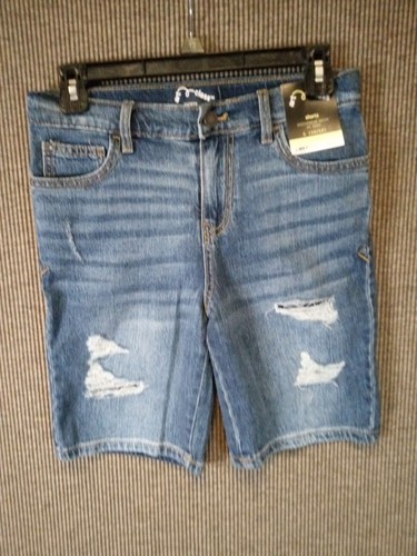 Art Class Shorts Adjustable Waist At Knee Stretches Size Large Distressed - Picture 3 of 7