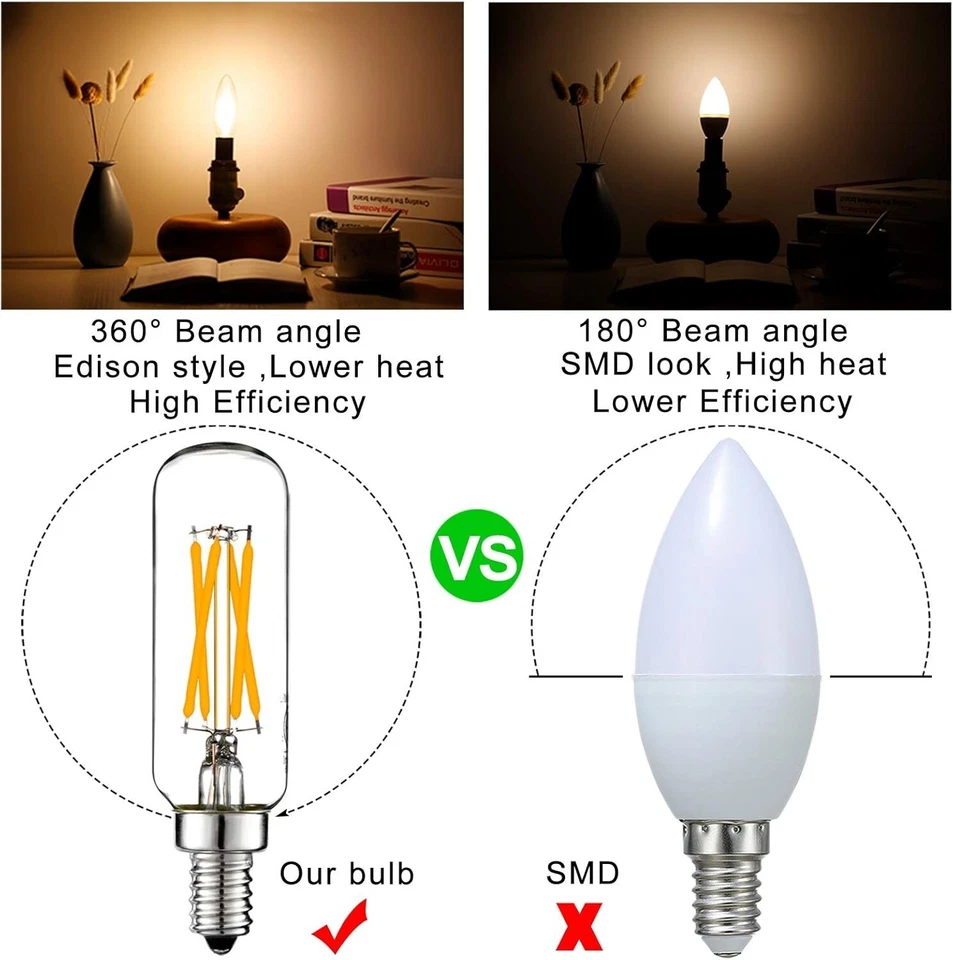 Dimmable E12 LED Bulb - 6W Warm White 2700K Vintage Edison Style Lighting - Image 4 of 4