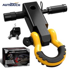 Autmatch 2 Shackle Hitch Receiver D Ring Shackle Off-road Recovery Yellow