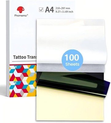 100 Blatt A4 Tattoo Transferpapier Thermo Schablonenpapier für Phomemo M08F