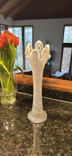Fenton 1907 Swung Glass Reverse Drapery Vase White Opalescent Tree Trunk