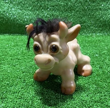 THOMAS DAM - Vintage Troll Doll Cow Udders Black Hair - 8" Long x 6.5" Tall