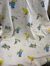 Vintage Sesame Street Crib Toddler Bed 1970's Fitted Sheet Bert Ernie Big Bird