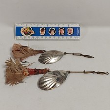 2 G.M. Lotto esche da pesca vintage Skinner Metal Spinner Lure #6 & #8 Musky Baits 