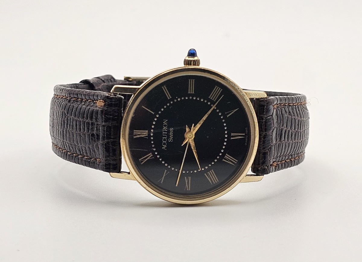 Vintage 1981 (P1) ACCUTRON Bulova Swiss Quartz Gold Tone Watch