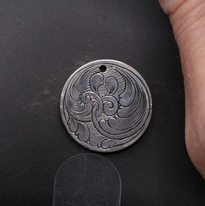 Hand Engraved 1900 Liberty V – Scrollwork Reverse (Pre‑Drilled) - Coin Carving