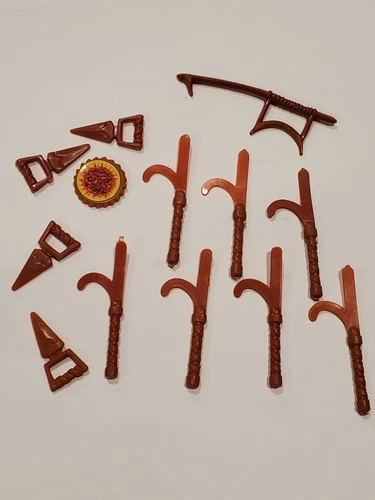 TMNT weapons lot 1988 Playmates Toys vintage Brown Kama fist daggers