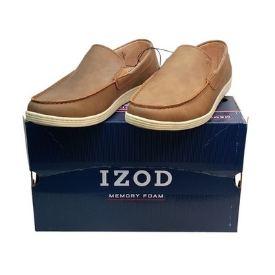IZOD Seapoint Loafers Men Size 11 Tan Memory Foam Slip On Shoes