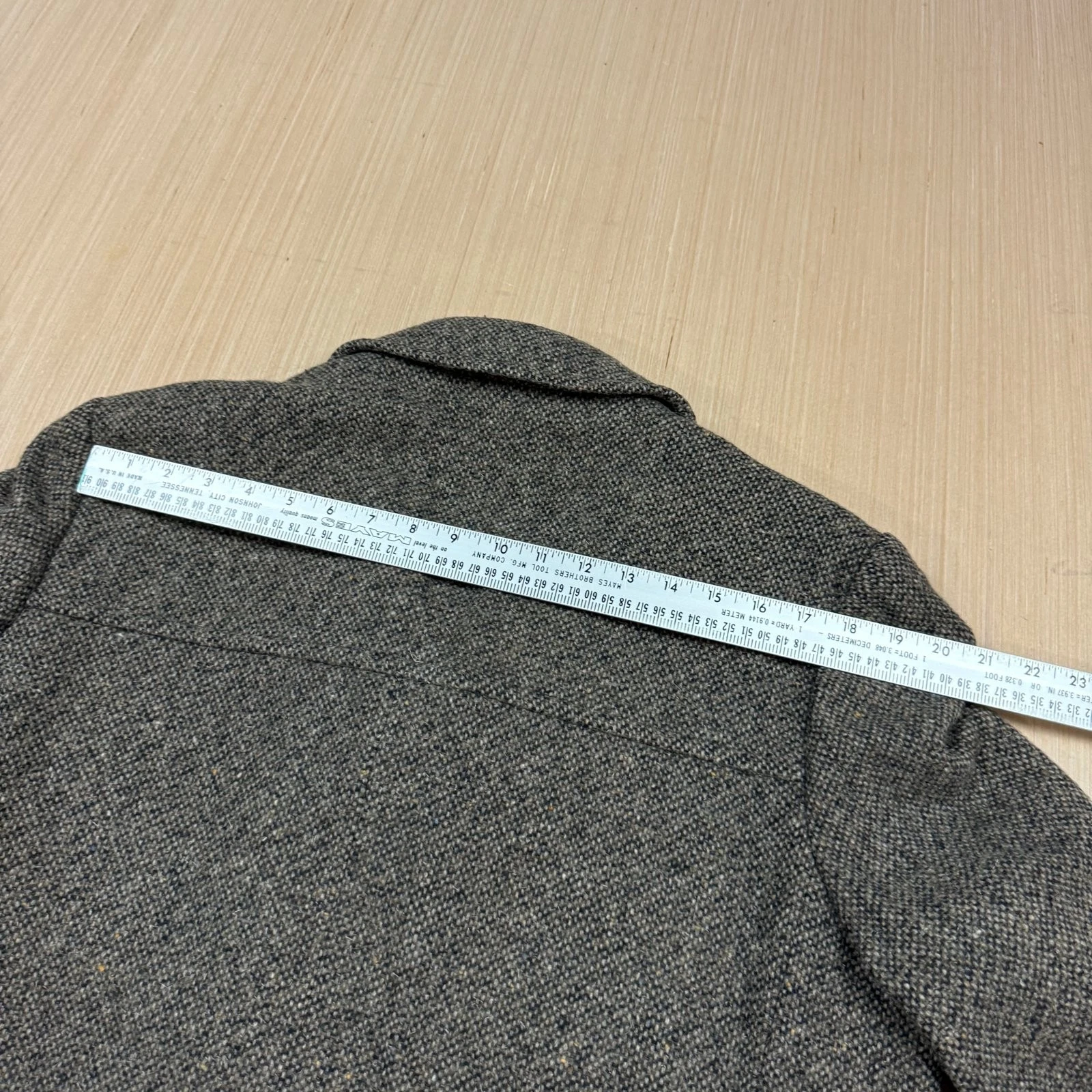 Vintage Tweed Wool Car Coat 42 Shooting 70s Jacket Yugoslavia Phillippe Vartin L image 13