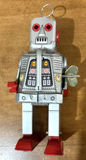 MS403 Mechanical Space Robot Tin Toy Repair Parts Winds Down Fast Flawed