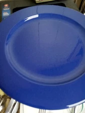 Pier 1 Toscana Royal Blue 12.5" Service Plates (Set Of 3)