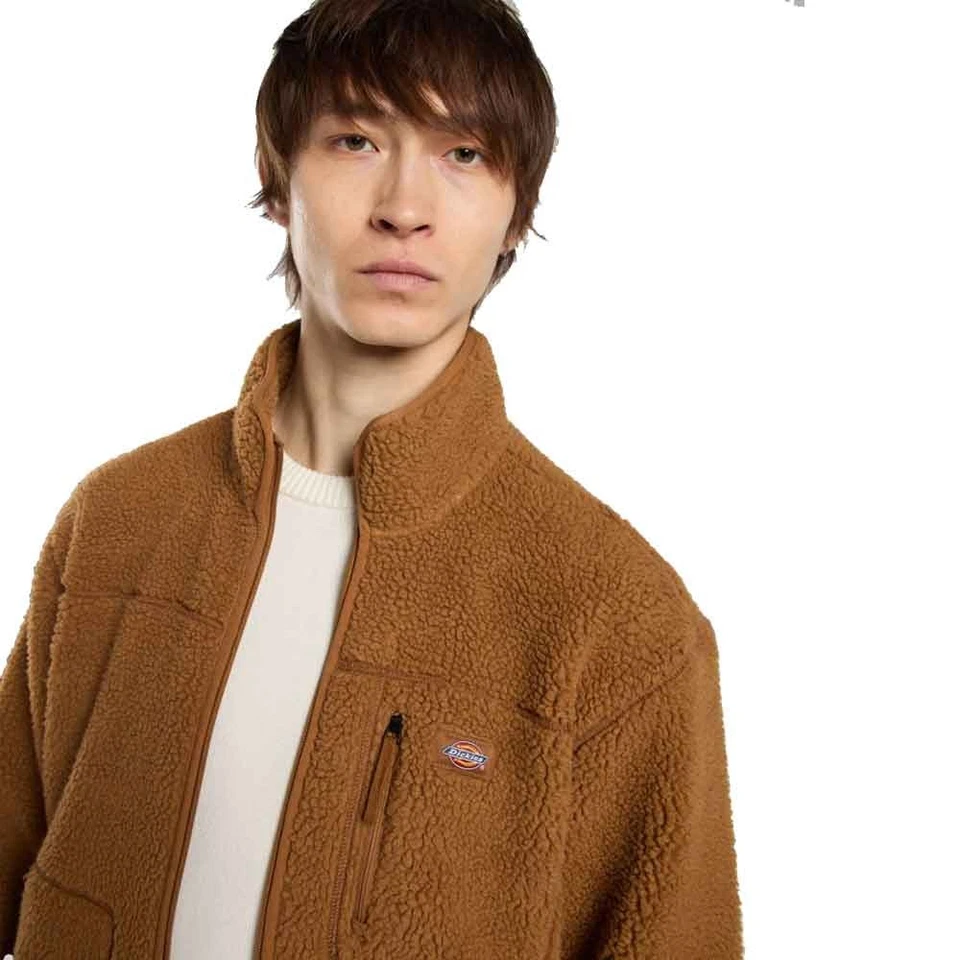 Dickies Mount Hope Herren-Fleece Chaqueta Sudadera Polar Teddyfleece Braun Duck - Imagen 4 de 4