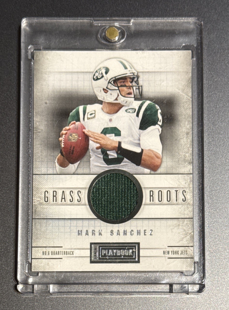 2011 Panini Playbook Grass Roots Materials 51/99 Mark Sanchez #17