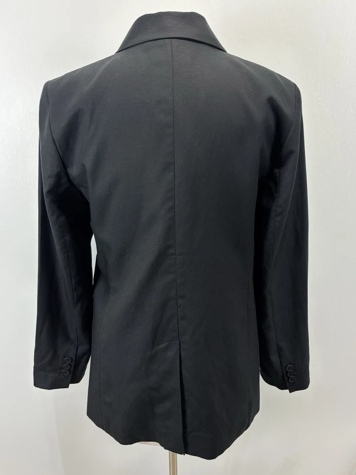 LOFT linen Blend Blazer Jacket Sz 10 Women’s Black Classic Career Lined - Изображение 3 из 4