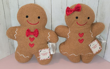 2025 Target Bullseye Gingerbread Boy  Girl Shaped Throw Pillows Christmas NEW