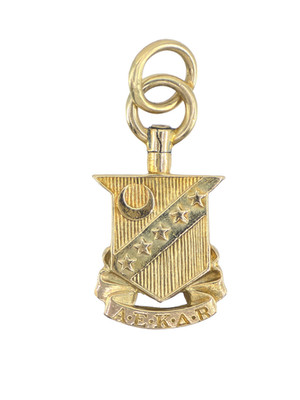 ANTIQUE KAPPA SIGMA SOLID 12K GOLD FRATERNITY FOB CHARM PENDANT 2.7g  / 1''