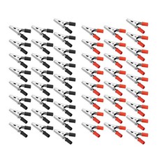 Durable 50Pcs Electrical Test Clamps Metal Alligator Clips with Plastic Handle