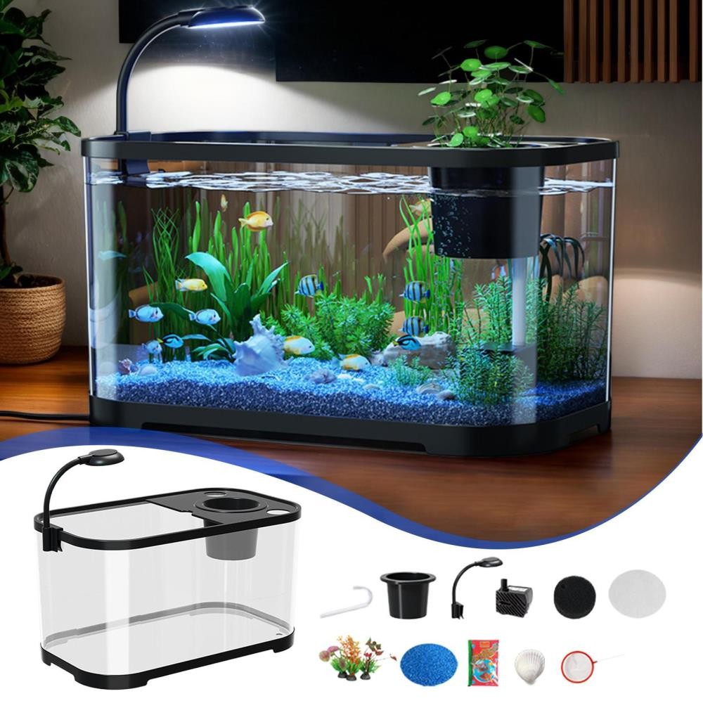 Home Desktop Mini Fish Tank Aquarium Betta Water Filtration Led