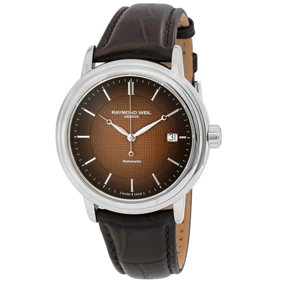 Reloj para hombre Raymond Weil Maestro automático esfera marrón 2837-STC-70001
