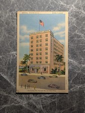 1947 Miami FL Linen Postcard Hotel Patricia