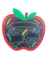 Apple Shaped Chalkboard First Day Last Day of School Sign Re-Usable Photo Prop