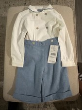 ANCAR Spain Boys 2 Yrs Shirt/Button-On Shorts Set NWT Classic Wedding Holiday