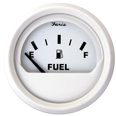 Faria Beede Instruments Dress White 2'' Fuel Level Gauge (E-1/2-F) 13101