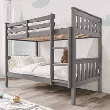 Image of Solid Wood Detachable Double Bunk Bed