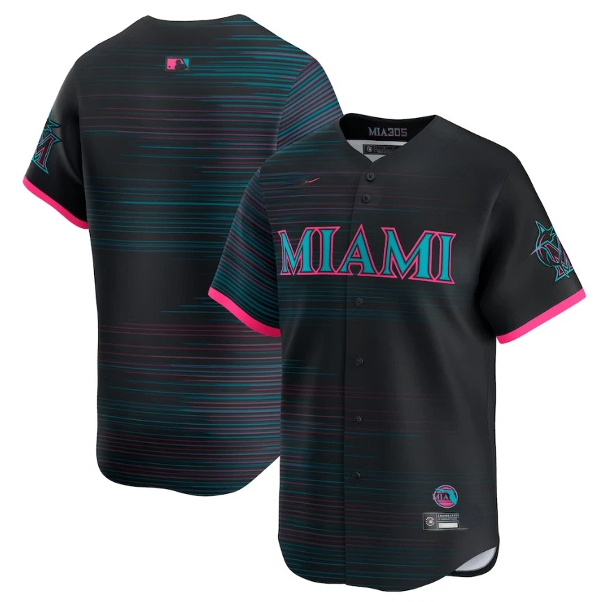 Men's Marlins Black 2025 City Connect  Jersey