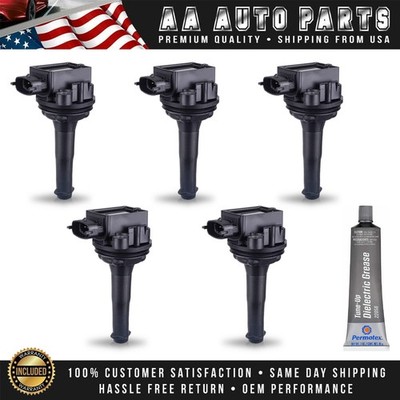5 Ignition Coil & Tune Up Grease for 1999-2007 Volvo S60 S70 V70 XC70 XC90 UF341
