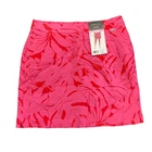 Rafaella Ladies Stretch Skort Size Large Pressed Palms Carmine Rose