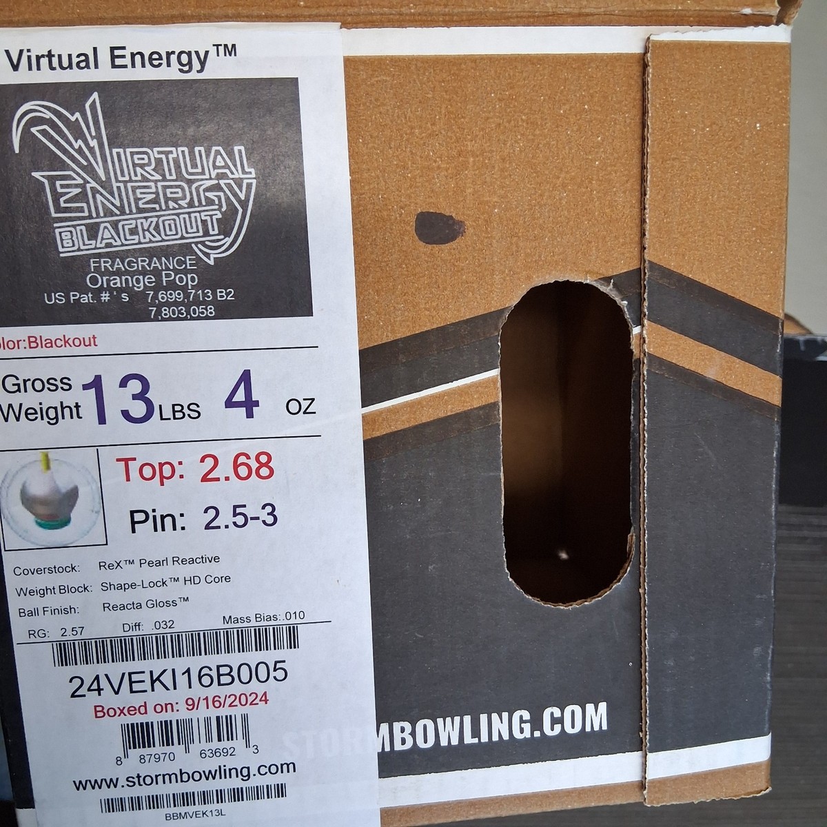 Storm Virtual Energy Blackout 1st quality bowling ball 13 LB NEW