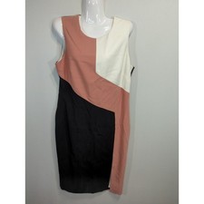 White House Black Market Sheath Dress Plus Size 14 Colorblocked Office Career