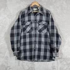 Vtg Sears Fieldmaster Flannel Shirt Mens XL Tall 100 Cotton Plaid Heavyweight