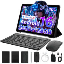 Tablet Android 16 Tablet 30GB RAM 128GB ROM 2TB TF 10 Inch 8-core 6200mAh Touch
