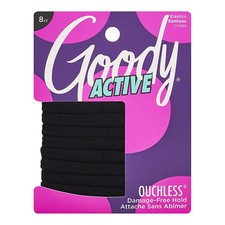 Goody Ouchless Seamless Hair Ties 8 Count No Damage Black Hair Elastics