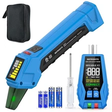 Digital Circuit Breaker Finder w/ GFCI Tester, LCD Display, Alarm & Case