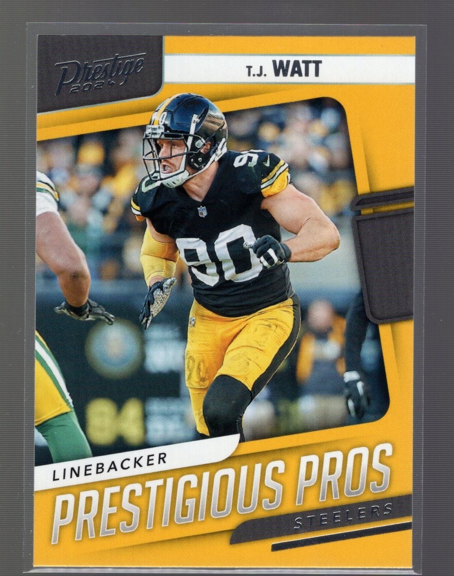 T.J. Watt #PP-TWT Football Cards 2024 Panini Prestige Prestigious Pros trading card — raw and PSA graded price guide