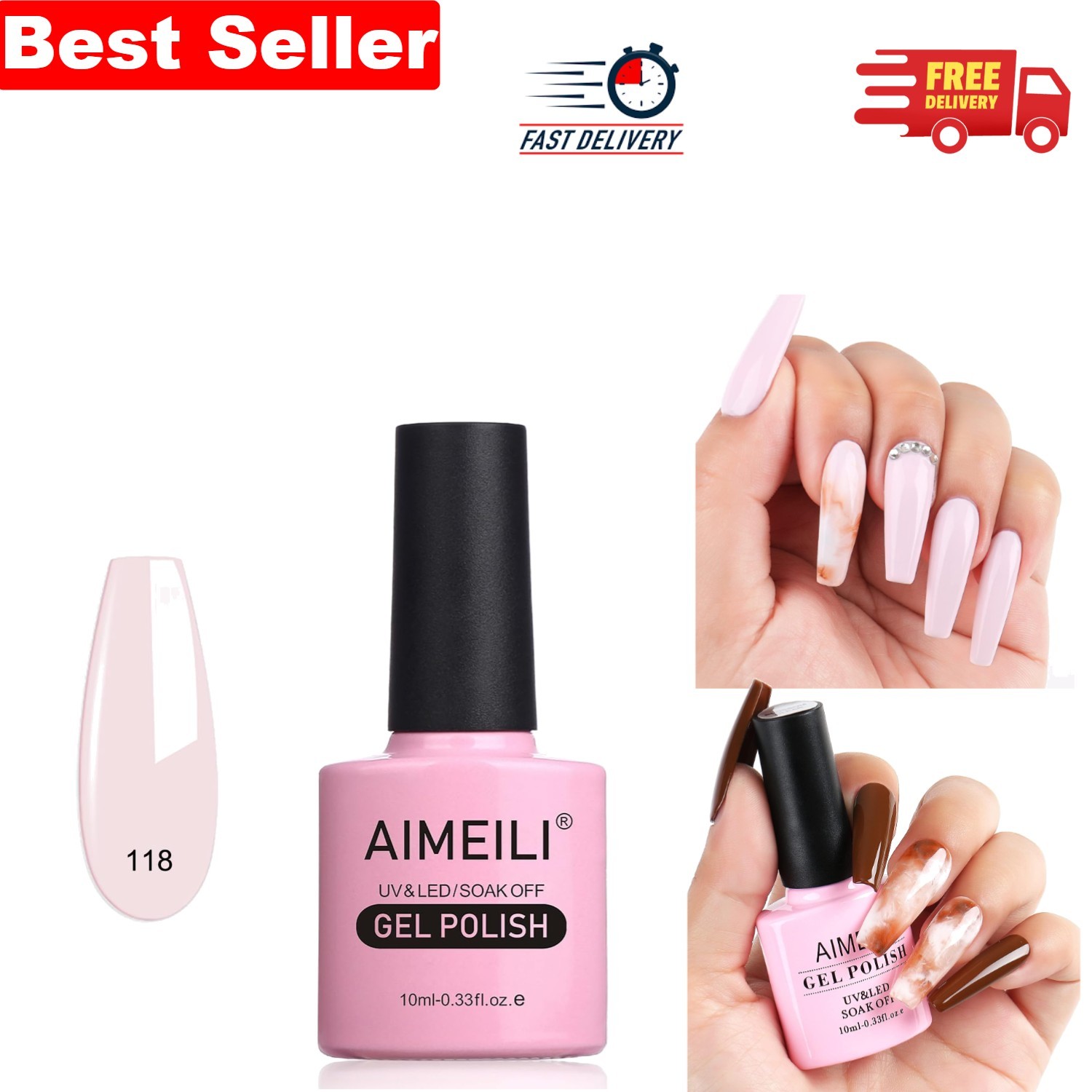 Aimeili Gardenia Soak Off Gel Nail Polish 10ml - Cruelty-Free & Durable