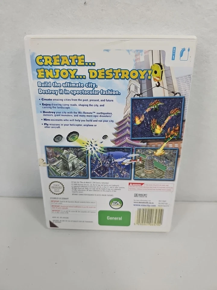 SimCity Creator Nintendo Wii Game Gc With Manual  - Image 2 of 4