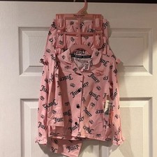 Girls Juicy Couture Pink Pajama 3pc Logo Sleepwear Size 4T