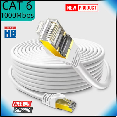Cat 6 Flat Ethernet Cable 5M/10M/15M/20M/25M/30M High Speed RJ45 LAN Network Cab