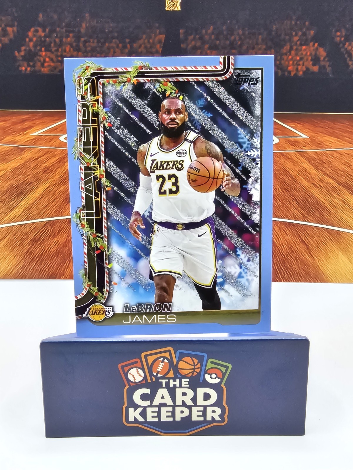 Lebron James 2025-2026 Topps Holiday Light Blue and White Glitter #H119 Lakers
