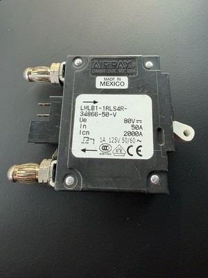 AIRPAX LMLB1-1RLS4R-34866-50-V 50A 80VDC Circuit Breaker Brand New No Box.