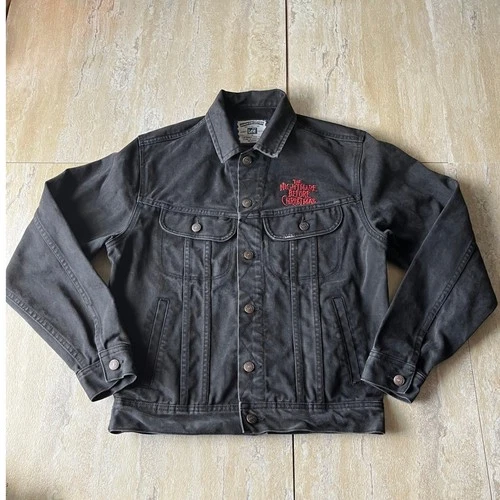 VTG Lee Denim Collection Jacket Mens Small Black Nightmare Before Christmas Jack - product listing photo