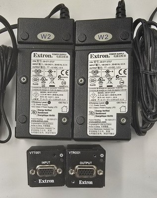 EXTRON VTT001 TX RX VTR001 PAIR Transmit/Receiver/Power Supplies VGA    (wr19)